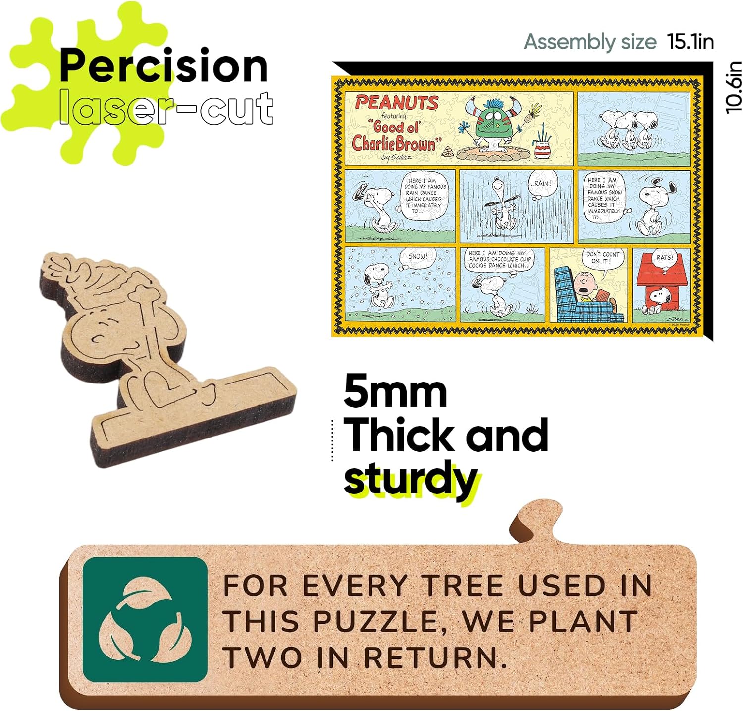 Precision 5mm laser cut wooden puzzle